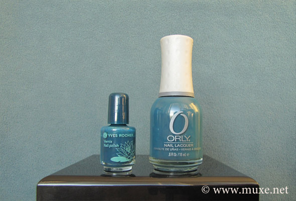 YR Vert Abysses и ORLY Sapphire Silk свотч