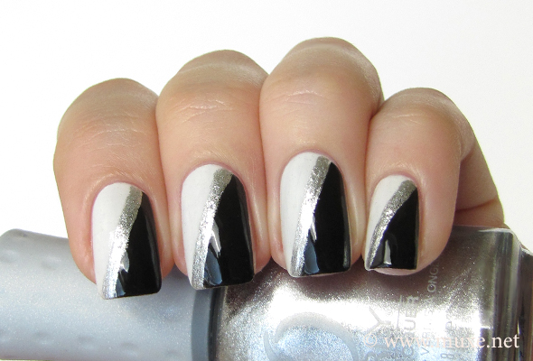 Black and white nails