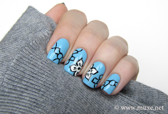 50 Blue Nail Art Designs And Design Rose And Denim Inspired Nail Art This Design Looks Very Pretty In Blue