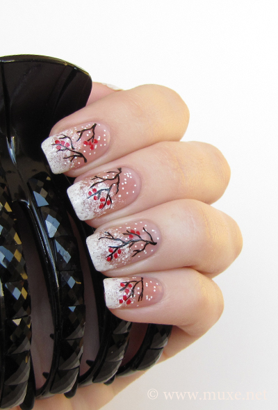 Snow nail art for Christmas