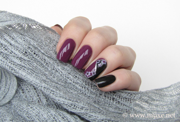 Black and purple nail design