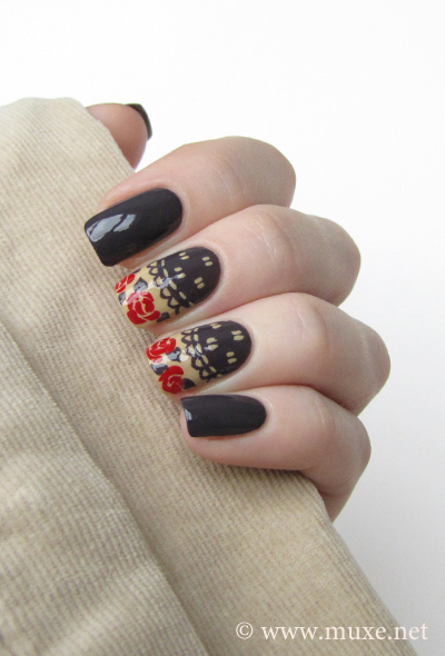 Nails red roses design Nails red roses design