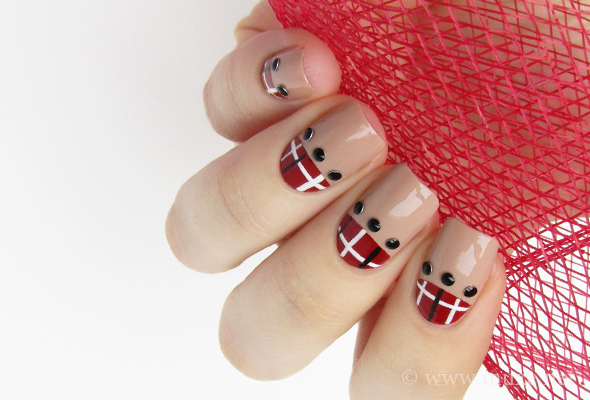 Nude nails design with studs Nude nails design with studs